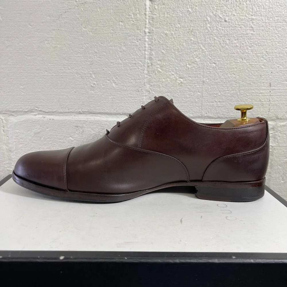 Wolf And Shepherd 9717 Brown Leather Cap Toe Oxford Dress‎ Shoes Men's 11 D
